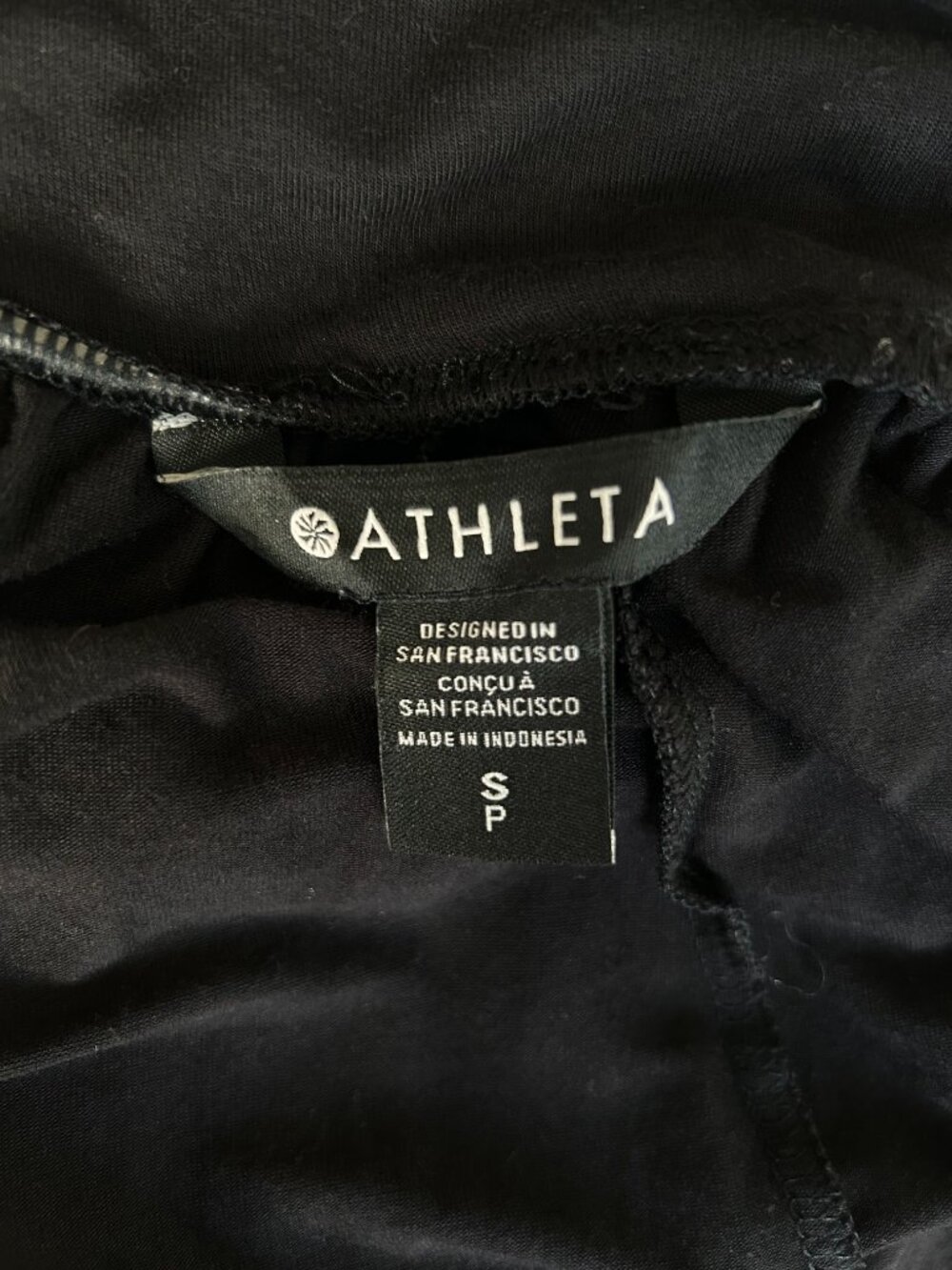 Athleta Studio Wide Leg Pant Black Foldover Waist Yoga Lounge Size S Petite - Picture 6 of 10